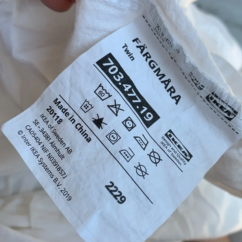 IKEA Fargmara twin sheets 100% Cotton‎ set of 3 pieces white